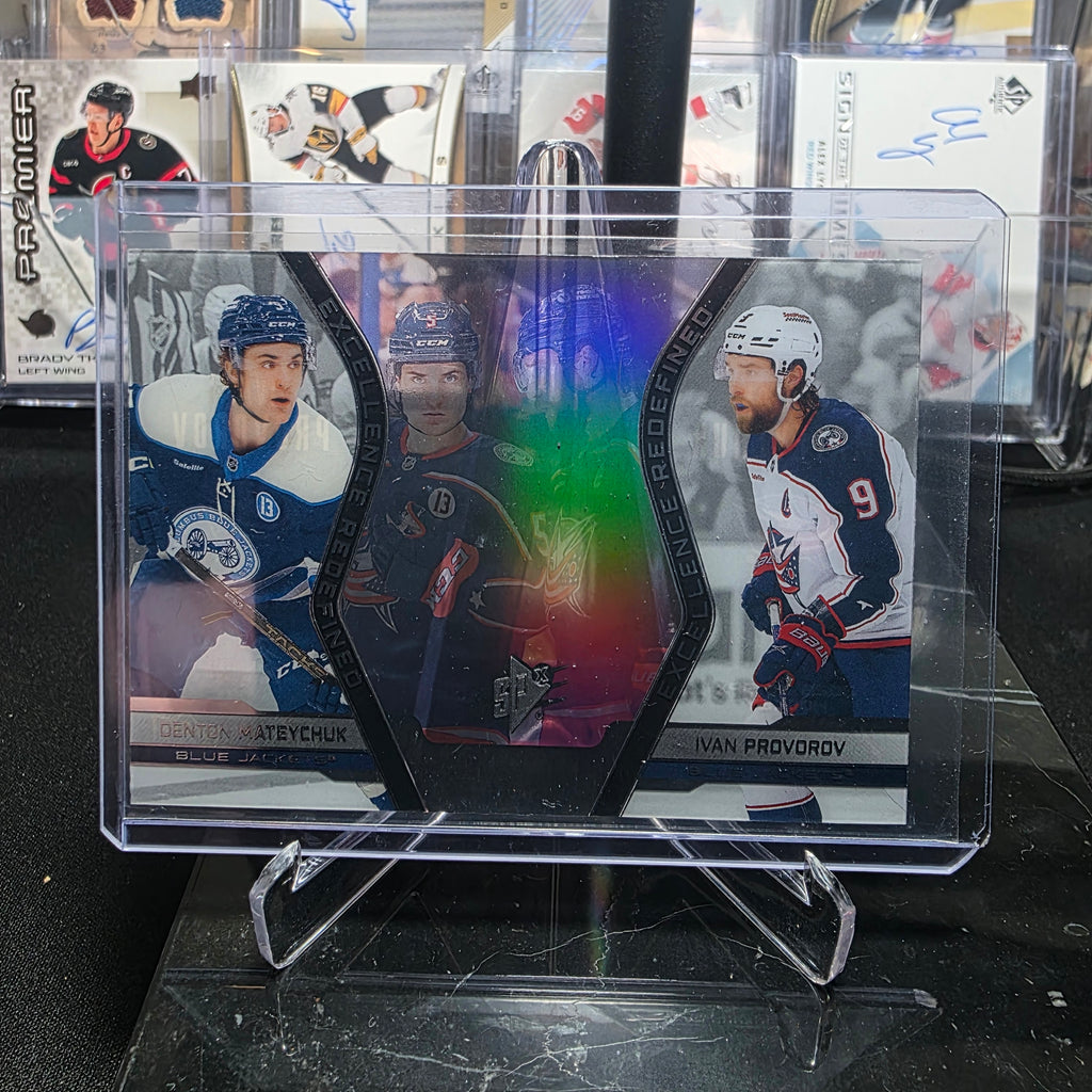 2025-26 SPx Excellence Redefined EX-4 Denton Mateychuk / Ivan Provorov Columbus Blue Jackets