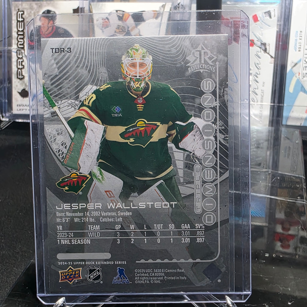 2024-25 Upper Deck Extended Series Jesper Wallstedt #TDR-3 Triple Dimensions Reflections Minnesota Wild