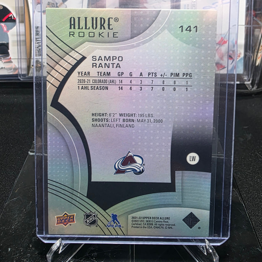 2021-22 Upper Deck Allure Sampo Ranta #141 Rookie Colorado Avalanche