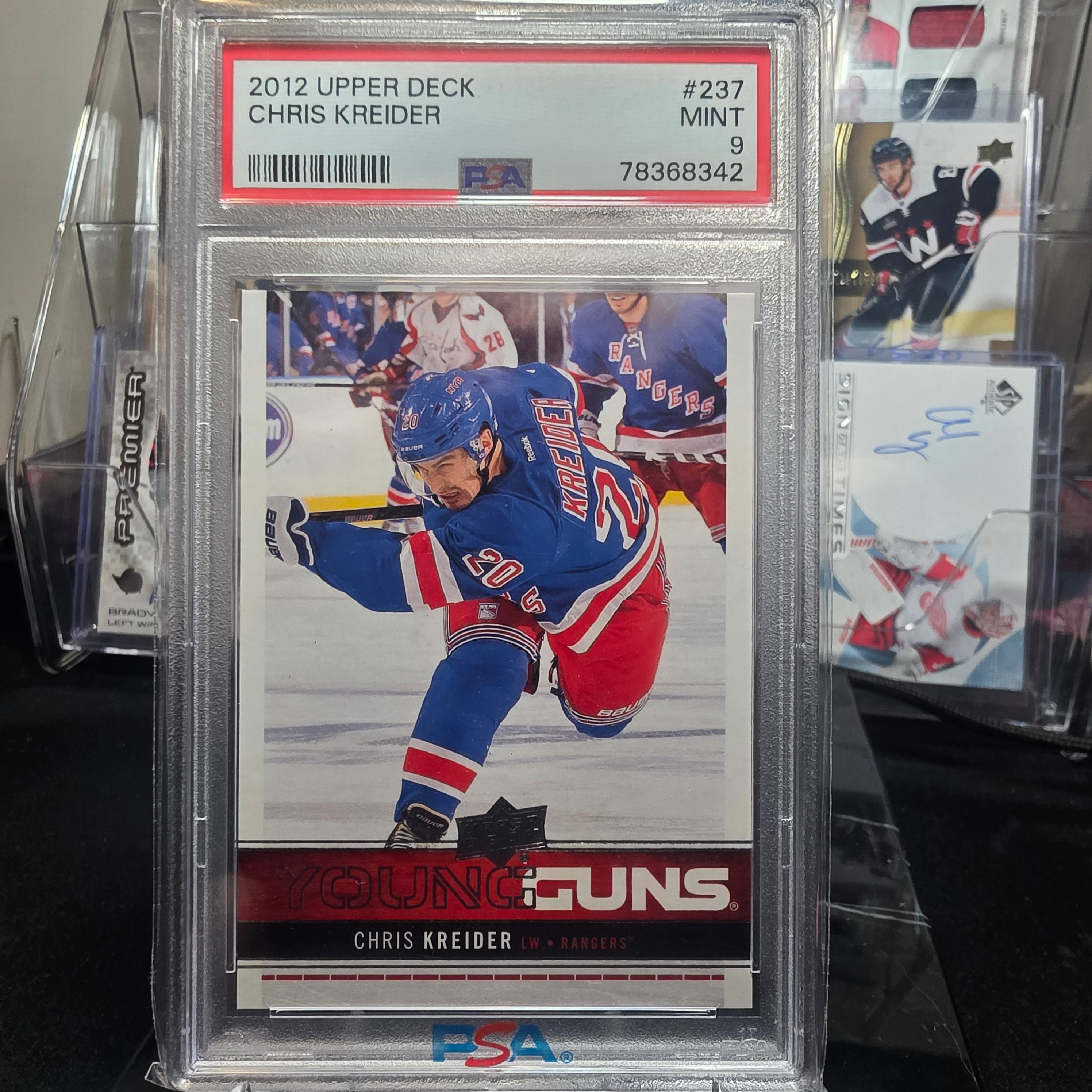 2012-13 Upper Deck Series 1 Young Guns 237 Chris Kreider New York Rangers PSA 9