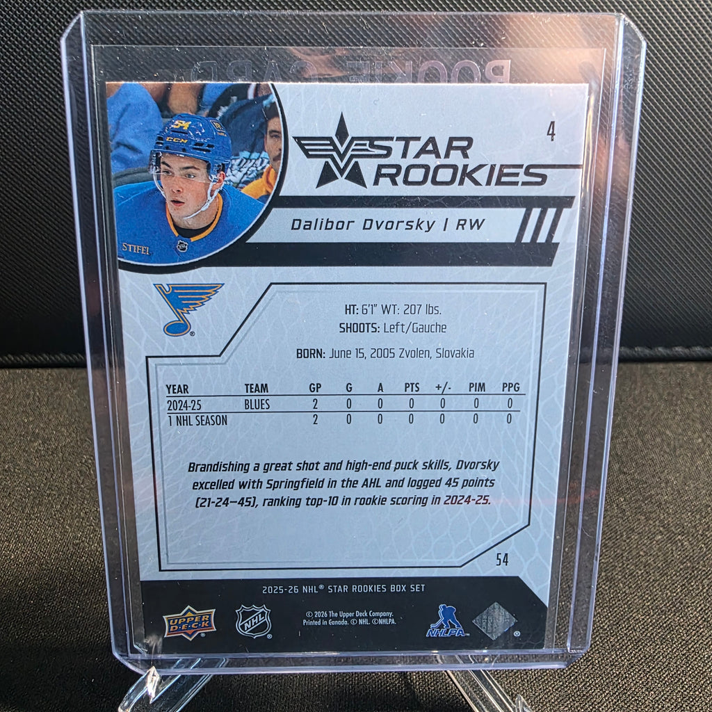 2025-26 Upper Deck Star Rookies Box Set 4 Dalibor Dvorsky St. Louis Blues