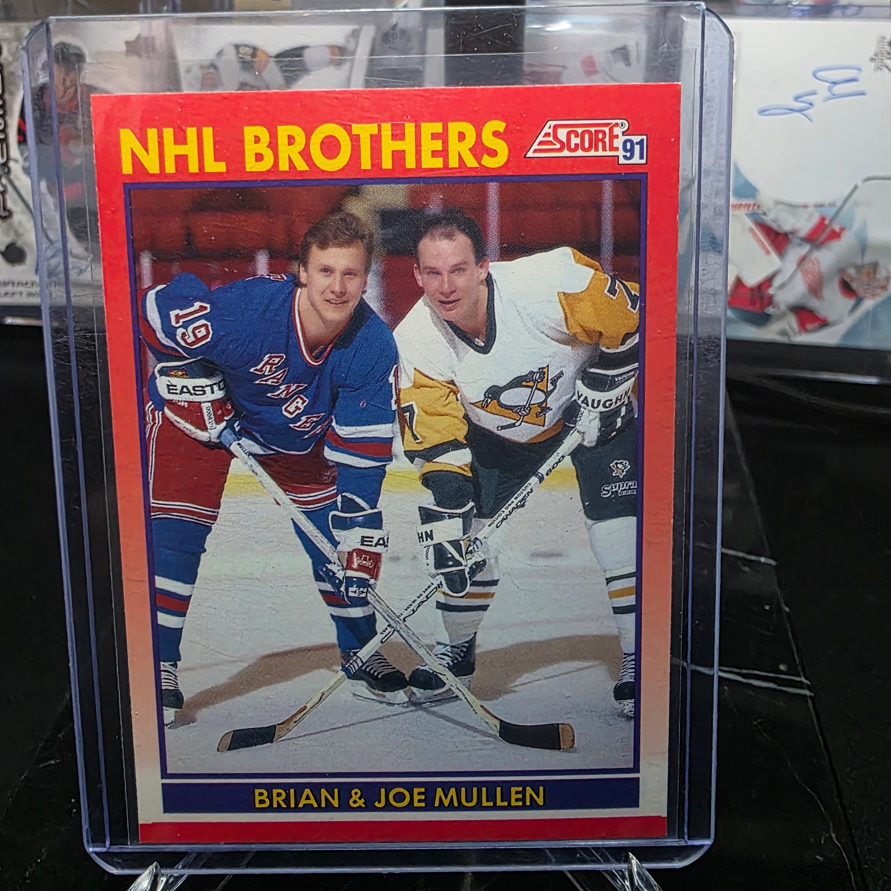 1991-92 Score Brian Mullen / Joe Mullen #269 NHL Brothers New York Rangers / Pittsburgh Penguins