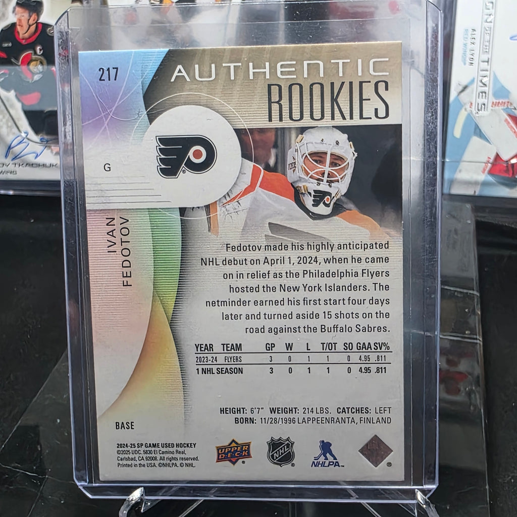 2024-25 SP Game Used Ivan Fedotov #217 Authentic Rookies Philadelphia Flyers