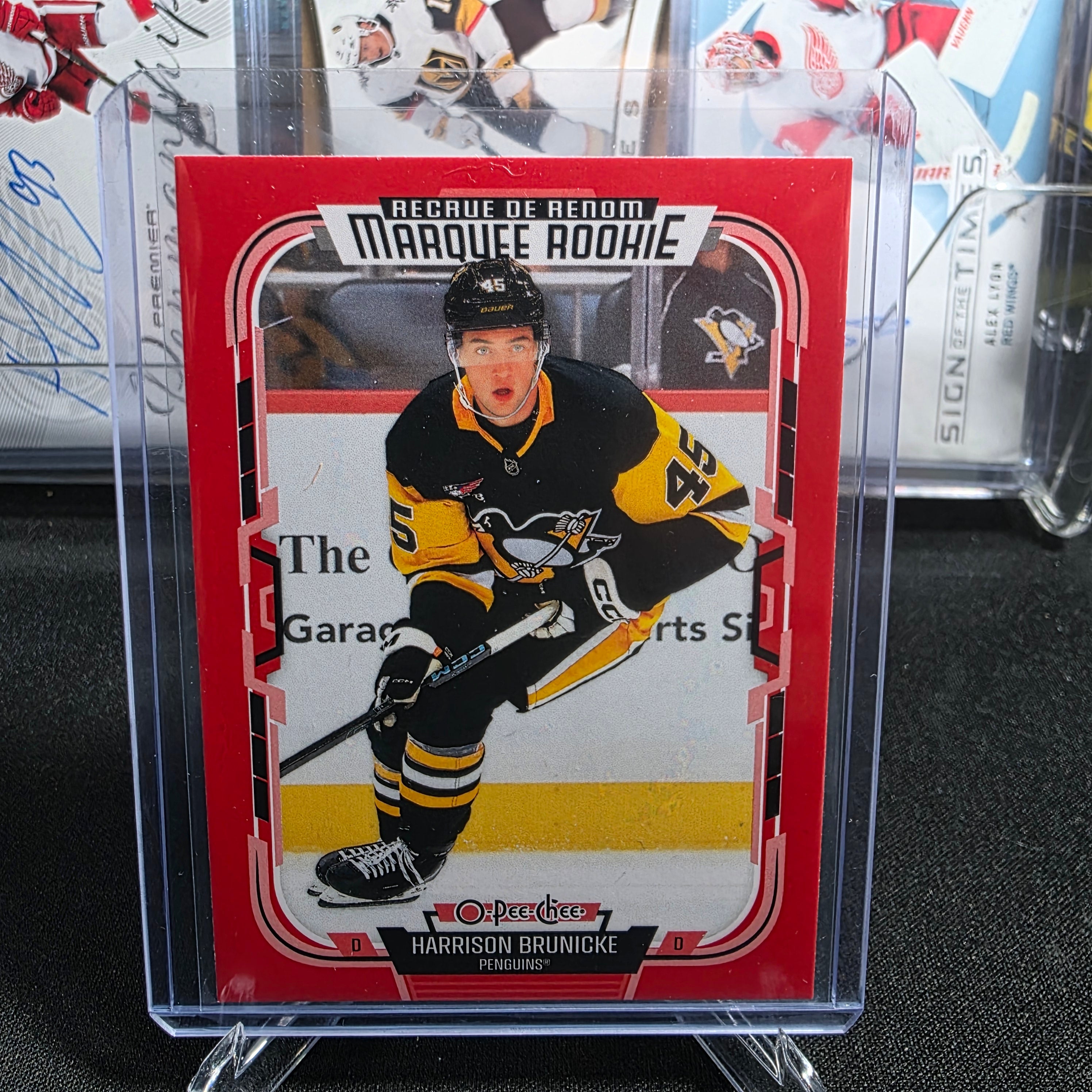 2025-26 O-Pee-Chee Harrison Brunicke #595 Marquee Rookie Red Pittsburgh Penguins RC