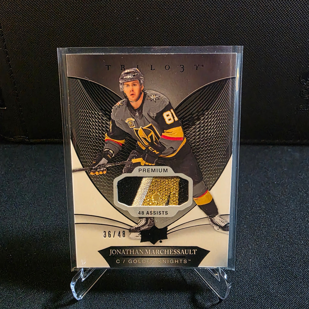 2018-19 UD Trilogy Jonathan Marchessault Premium Patch 36/48 48 Assists 46 VGK