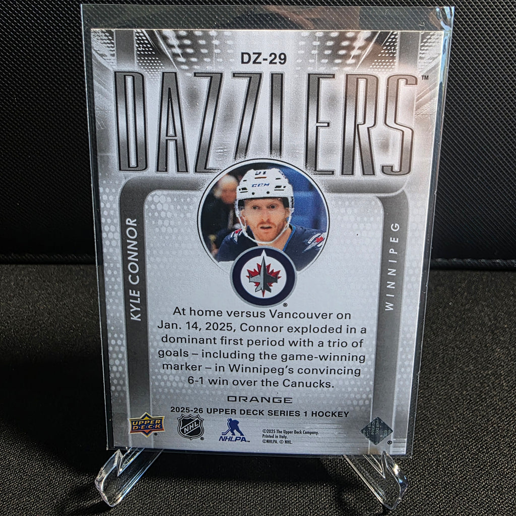 2025-26 Upper Deck Series 1 Dazzlers Orange DZ-29 Kyle Connor Winnipeg Jets