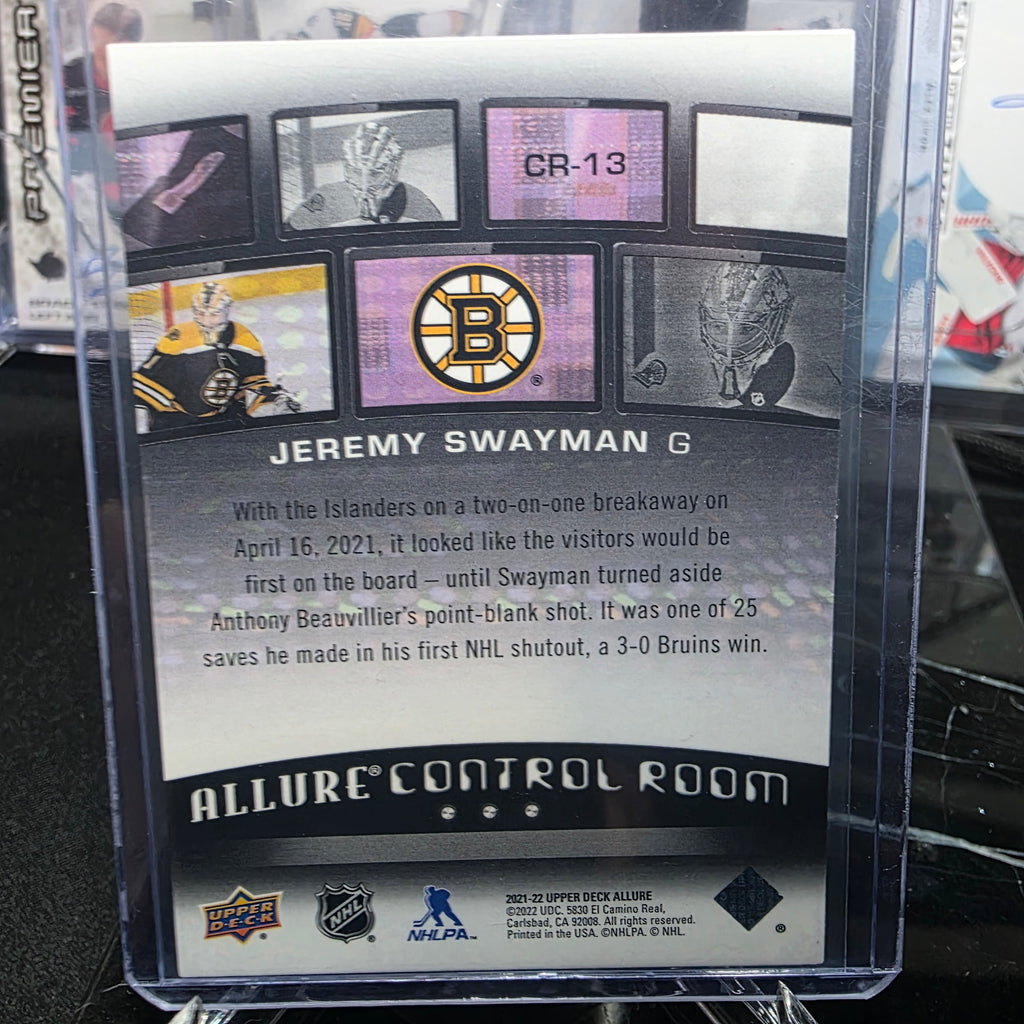 2021-22 Upper Deck Allure Jeremy Swayman #CR-13 Control Room Boston Bruins