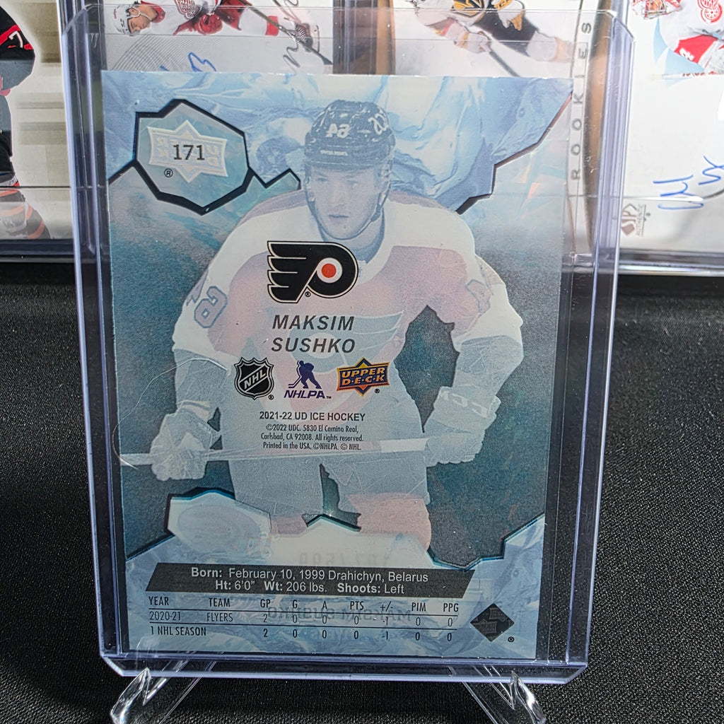 2021-22 Upper Deck Ice Maksim Sushko #171 Ice Premieres 107/599 Philadelphia Flyers RC