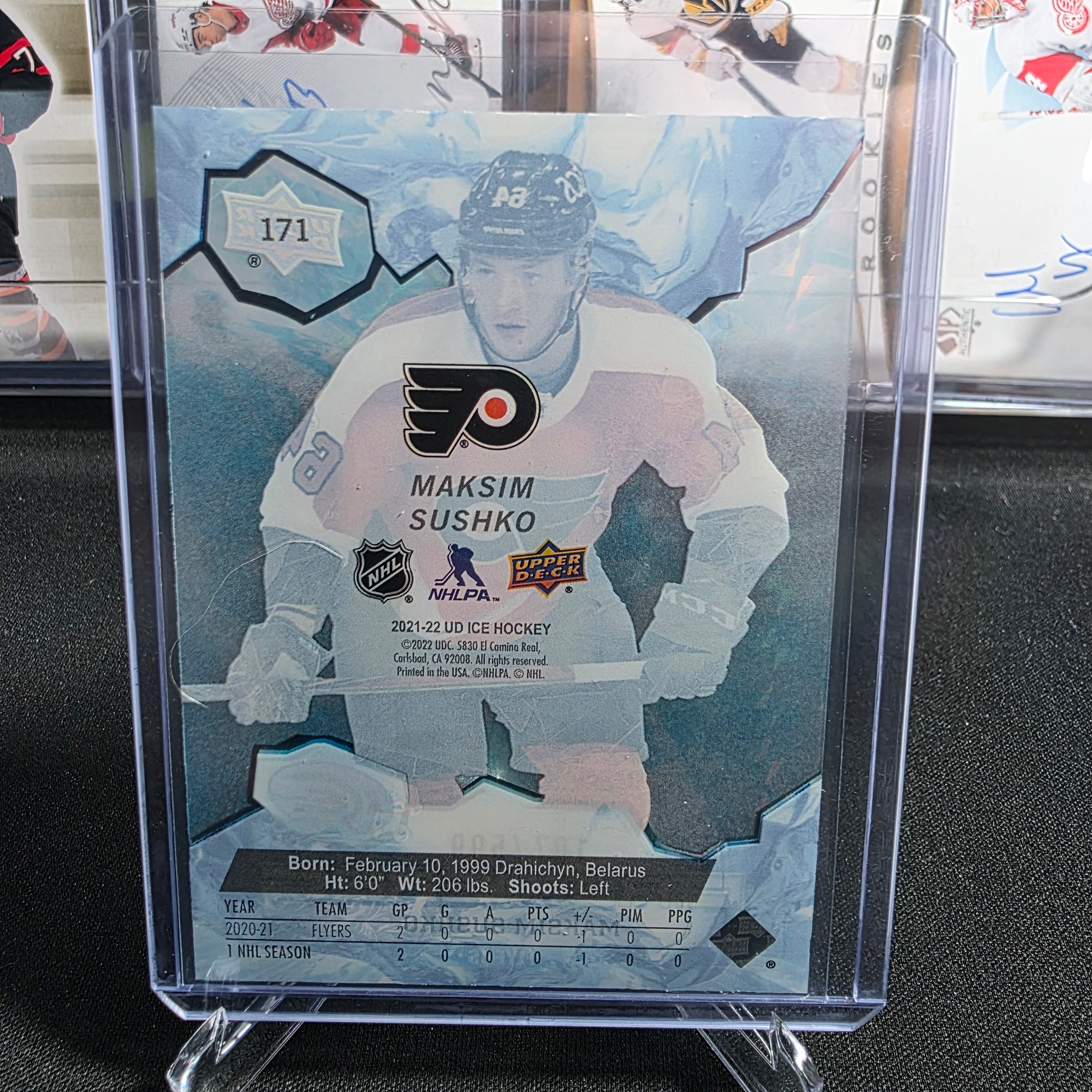 2021-22 Upper Deck Ice Maksim Sushko #171 Ice Premieres 107/599 Philadelphia Flyers RC