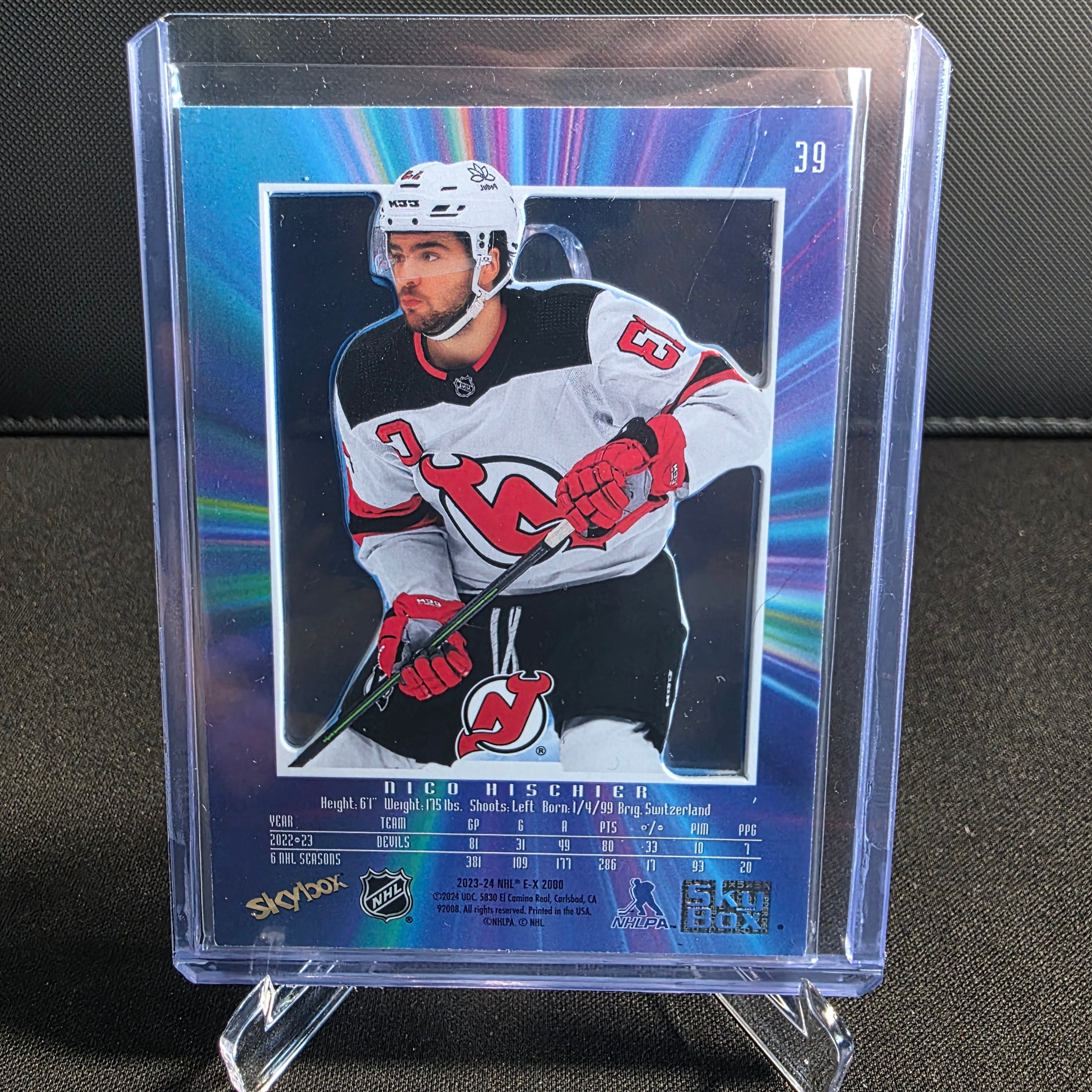 2023-24 Skybox E-X 2000 39 Nico Hischier New Jersey Devils