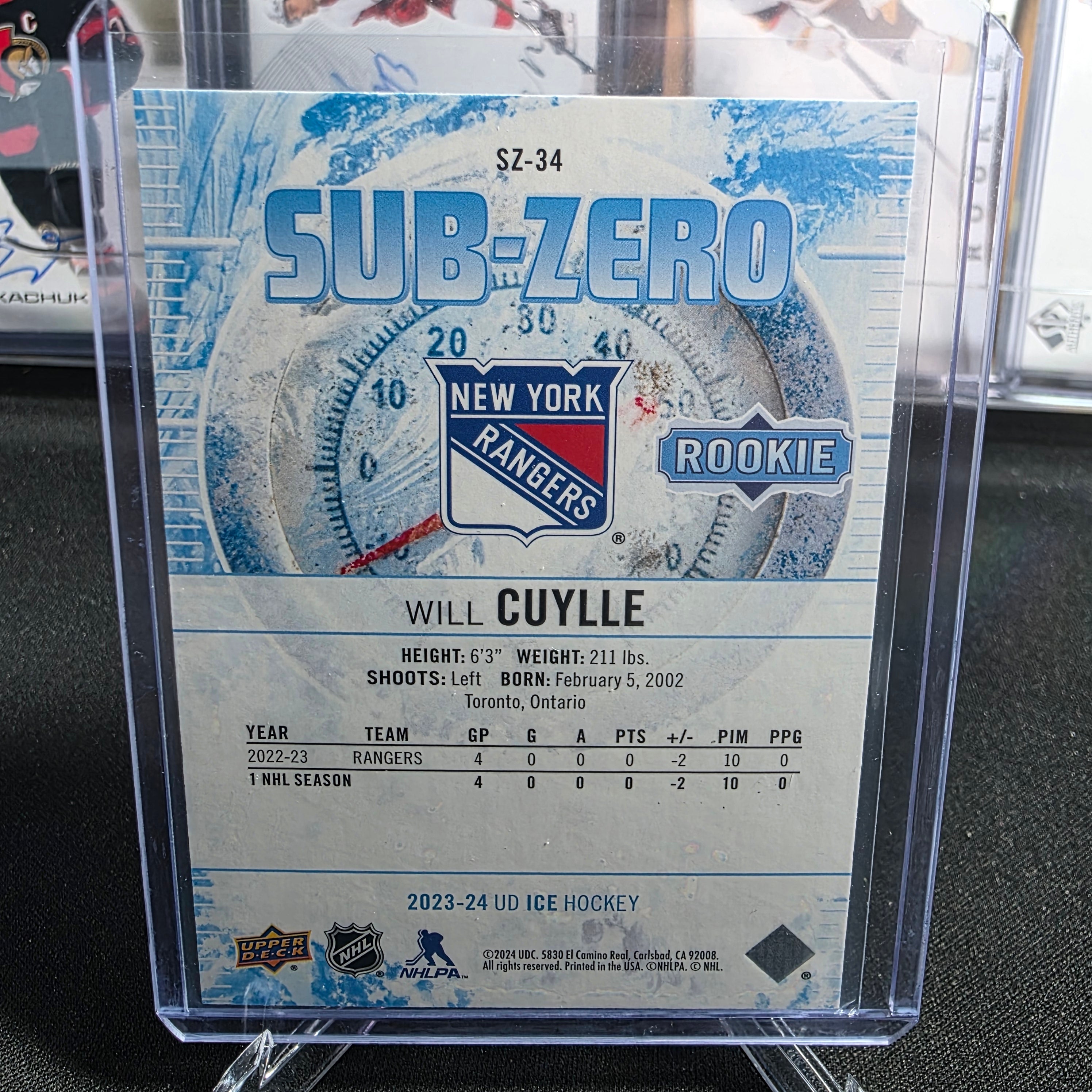 2023-24 Upper Deck Ice Will Cuylle SZ-34 Sub-Zero Rookies 282/799 New York Rangers RC