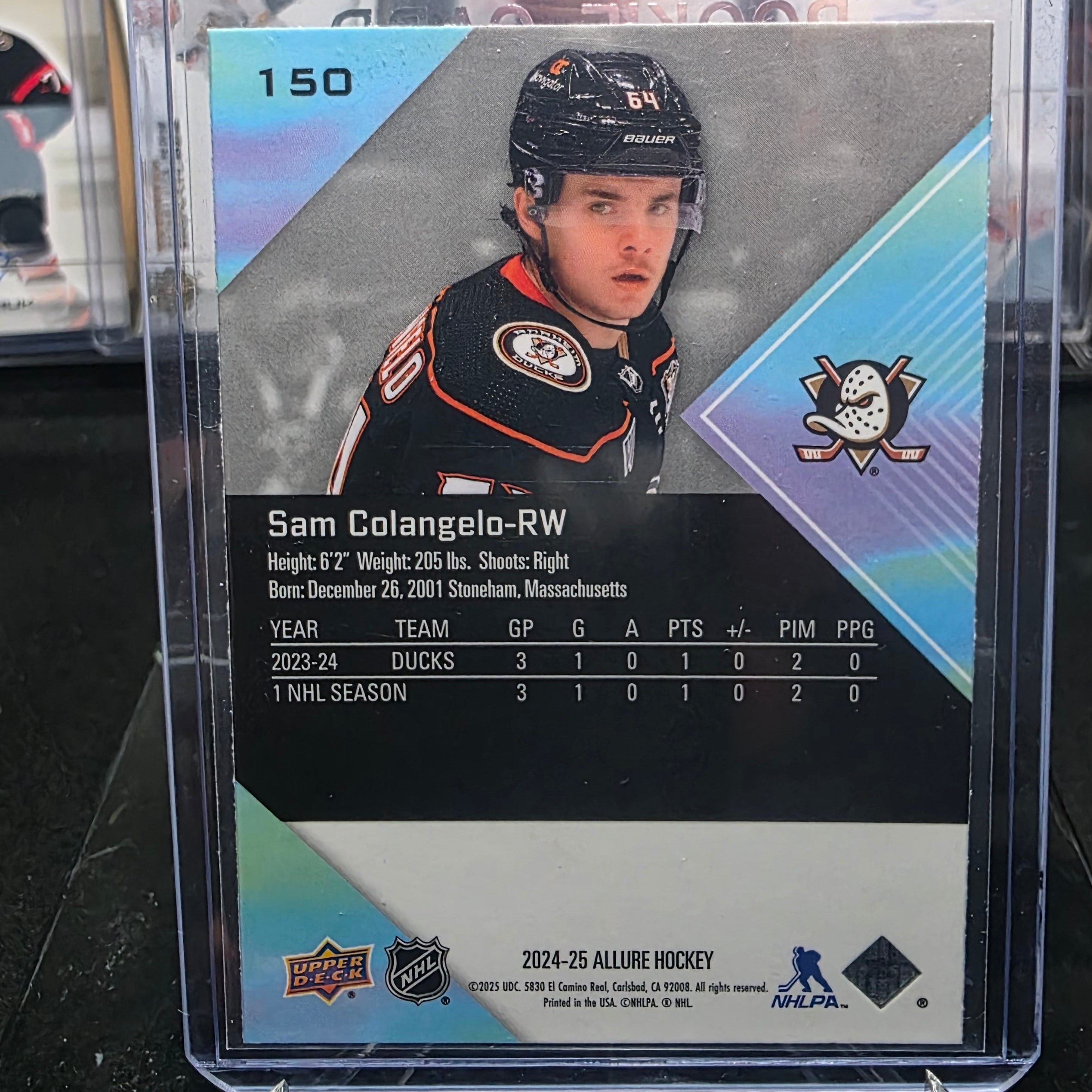2024-25 Upper Deck Allure Sam Colangelo #150 Rookie Anaheim Ducks