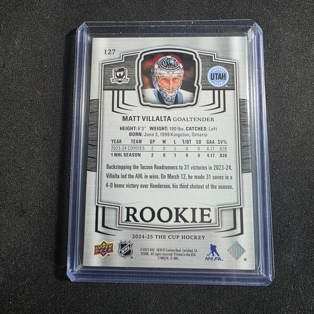 2024-25 Upper Deck The Cup Rookie Matt Villalta 230/249 Utah HC