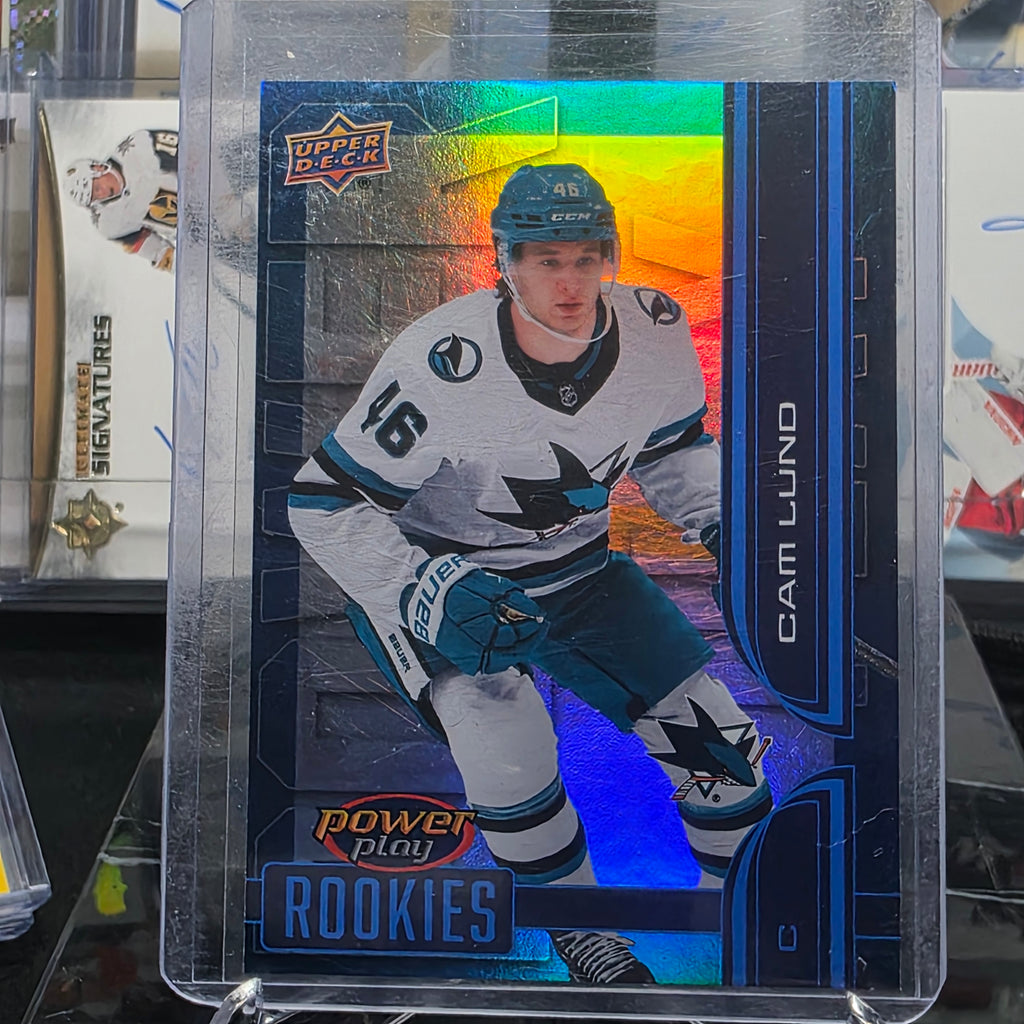 2025-26 Upper Deck Extended Series Power Play Rookies #PY-22 Cam Lund San Jose Sharks RC
