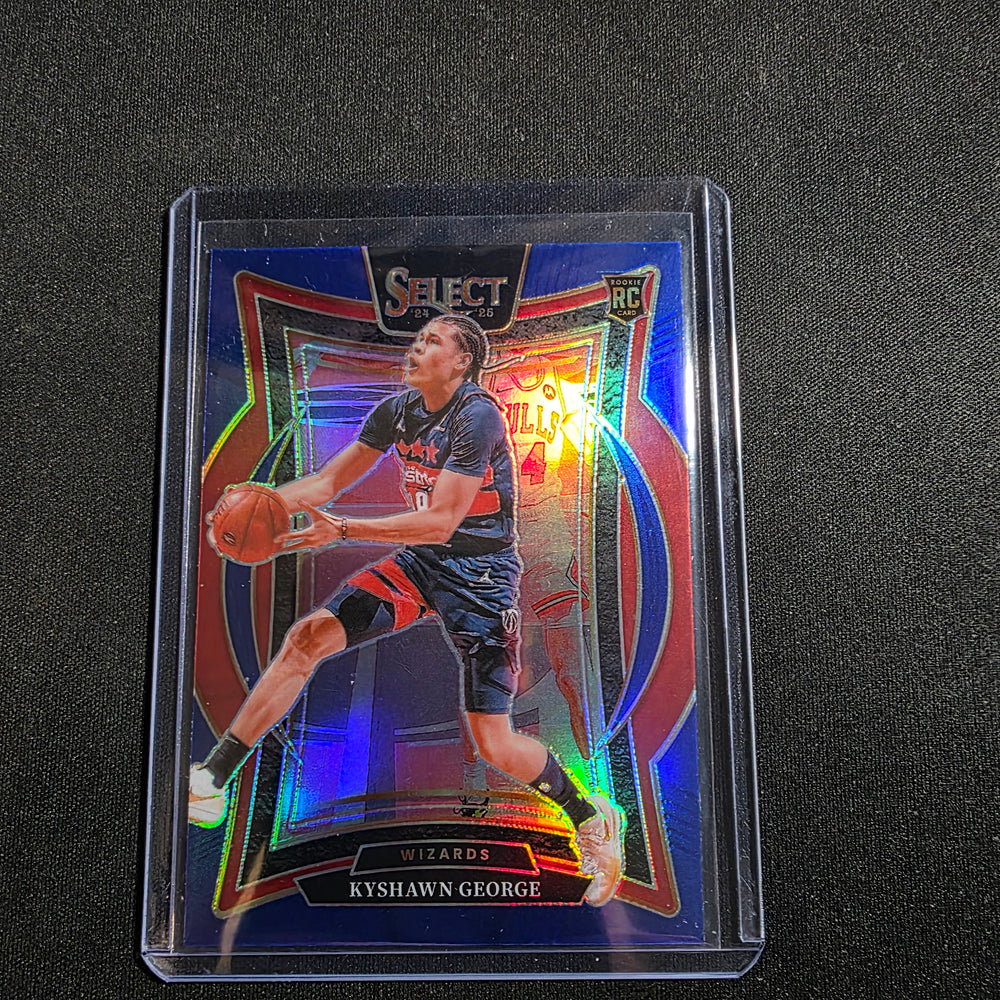2024-25 Select Concourse Kyshawn George #85 Blue Prizm (RC) Wizards Silver