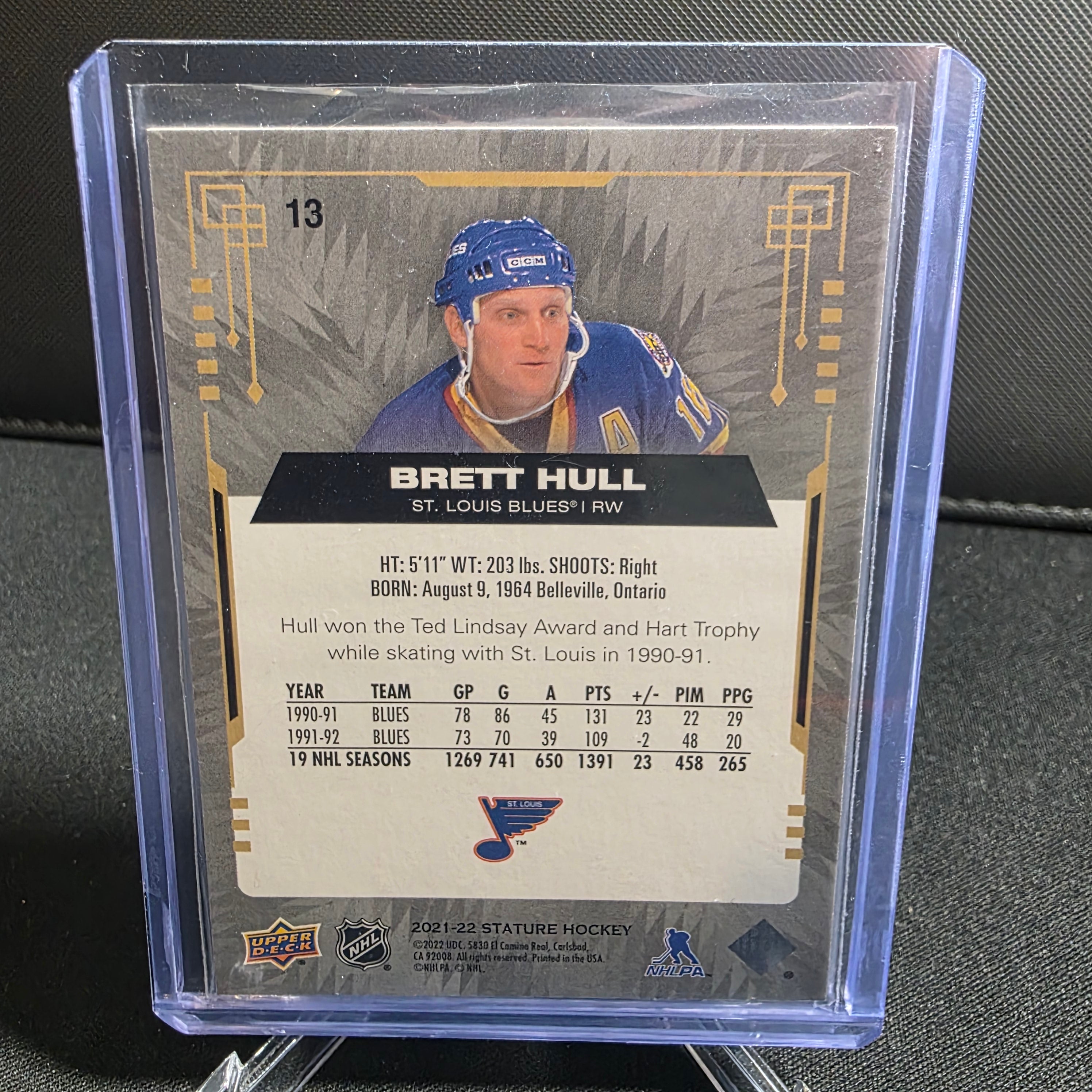 2021-22 Upper Deck Stature Brett Hull 13 St. Louis Blues