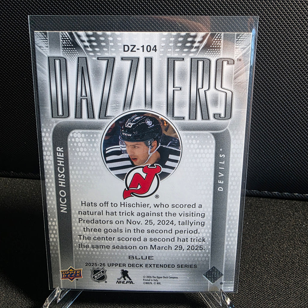 2025-26 Upper Deck Extended Series Dazzlers Blue DZ-104 Nico Hischier New Jersey Devils
