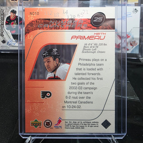 2002-03 Upper Deck Number Crunchers NC10 Keith Primeau Philadelphia Flyers