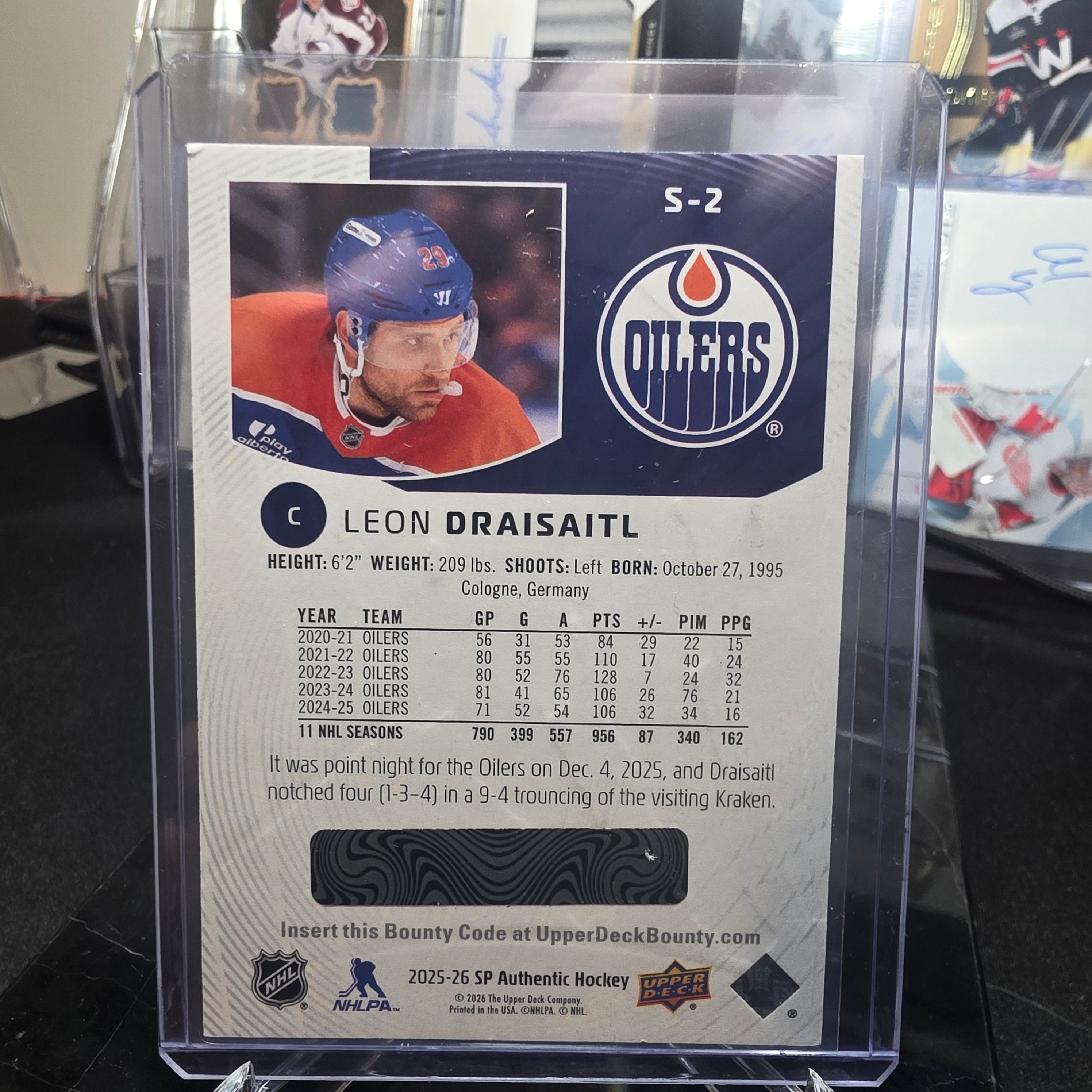2025-26 SP Authentic Spectrum FX S-2 Leon Draisaitl Edmonton Oilers