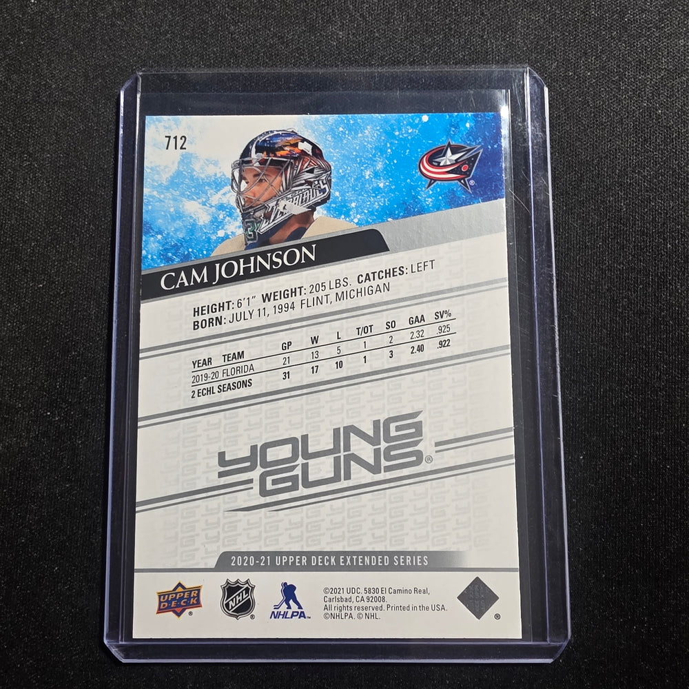2020-21 UD Extended Cam Johnson Young Guns #712 Columbus Blue Jackets
