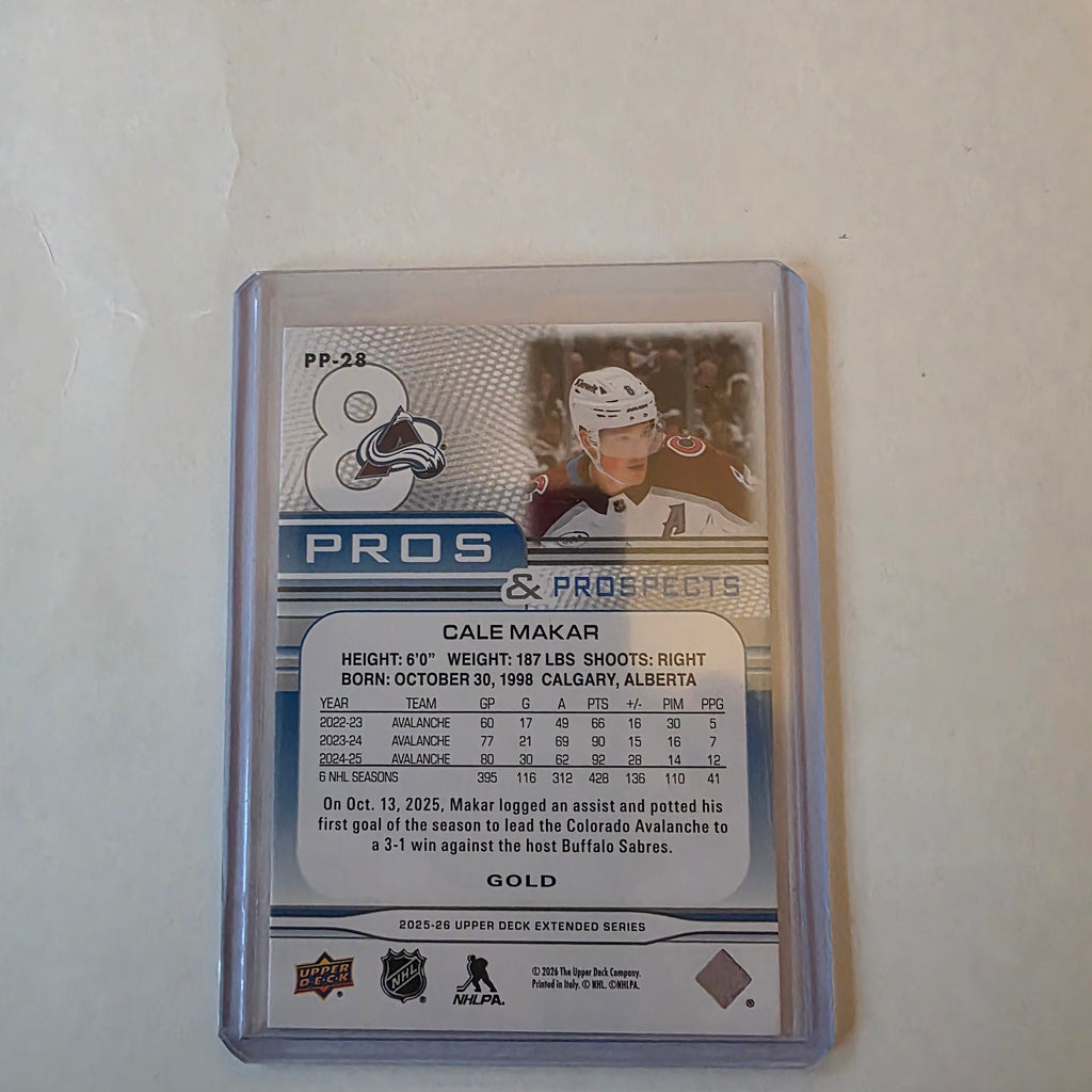 Cale Makar UD Pros & Prospects Gold 213/250 Colorado Avalanche