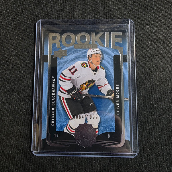 2024-25 Upper Deck Rookie Update Oliver Moore 0064/1999 RC Chicago Blackhawks