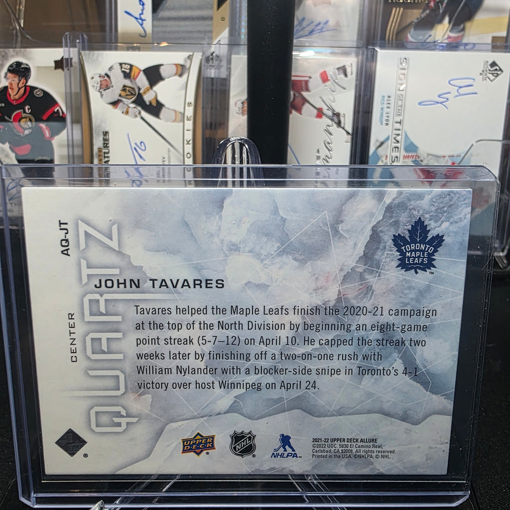 2021-22 Upper Deck Allure AQ-JT John Tavares Quartz Toronto Maple Leafs
