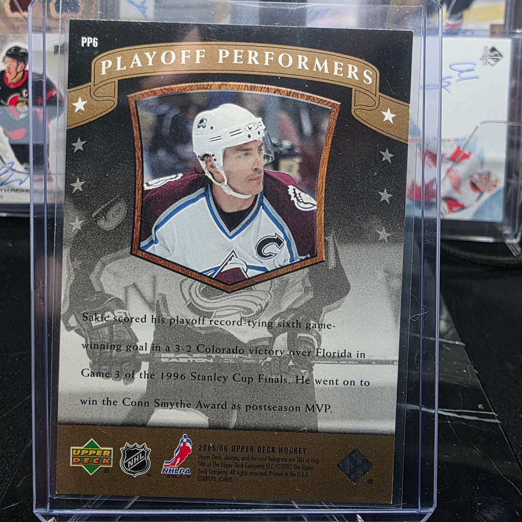 2005-06 Upper Deck Playoff Performers PP6 Joe Sakic Colorado Avalanche