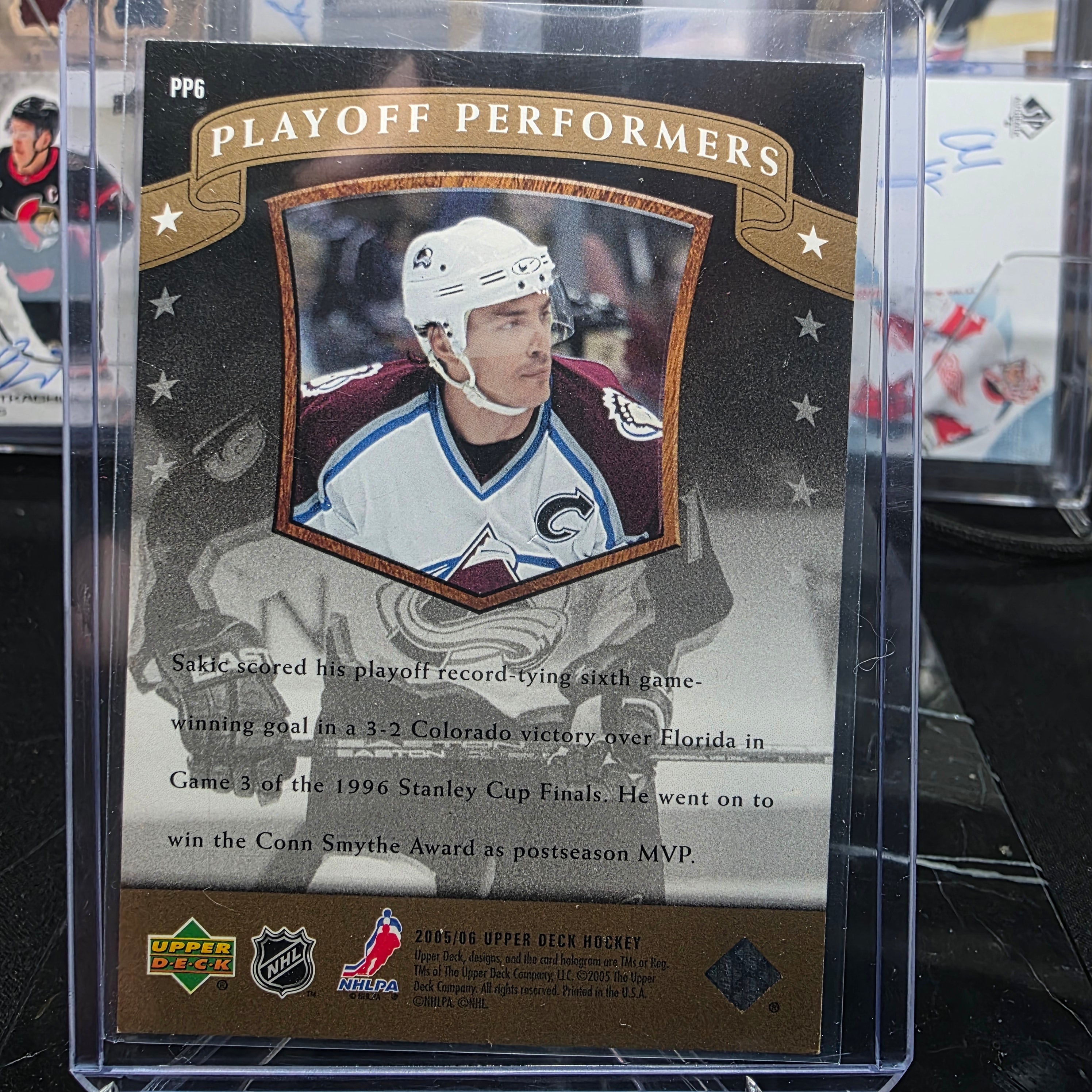 2005-06 Upper Deck Playoff Performers PP6 Joe Sakic Colorado Avalanche