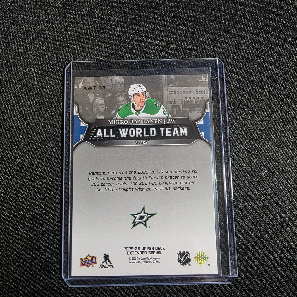2025-26 Upper Deck Extended Series All-World Team AWT-13 Mikko Rantanen Dallas Stars