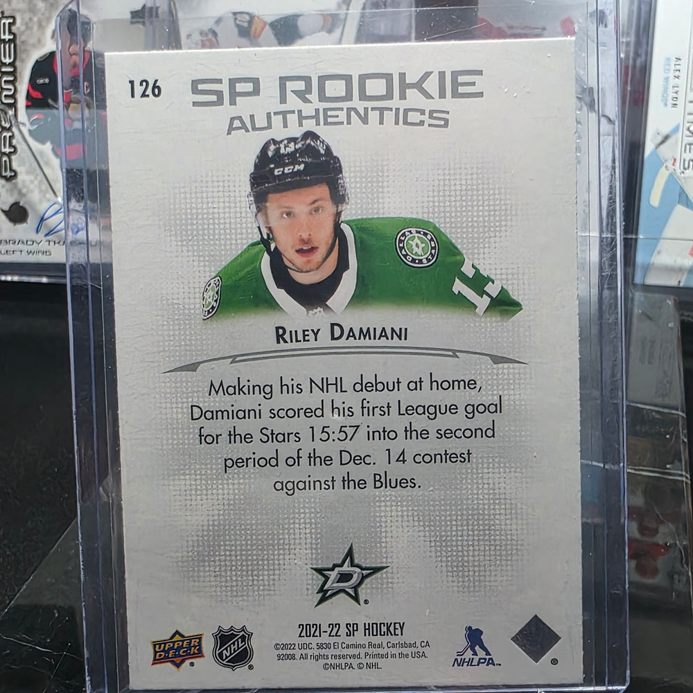 2021-22 Upper Deck SP Authentic Riley Damiani #126 SP Rookie Authentics Dallas Stars