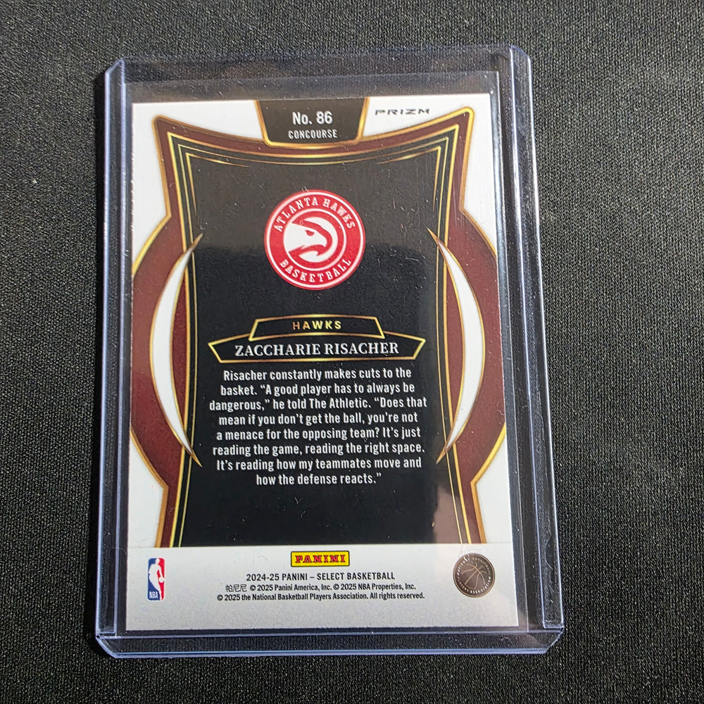 Panini 2024-25 Select Prizm Zaccharie Risacher #86 Atlanta Hawks Rookie